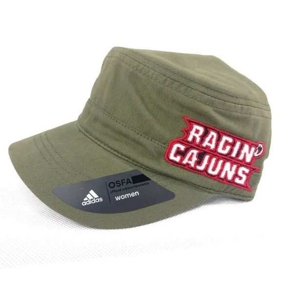Adidas Louisiana-Layfayette Ragin Cajuns Womens Army Green Military Hat Cap NCAA - Picture 2 of 7